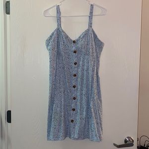 Light blue floral dress mini sundress